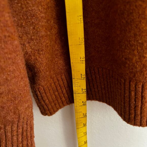 Burnt Orange V Neck Sweater Vintage Retro Cottagecore Academia Cozy Preppy Small - Picture 6 of 7